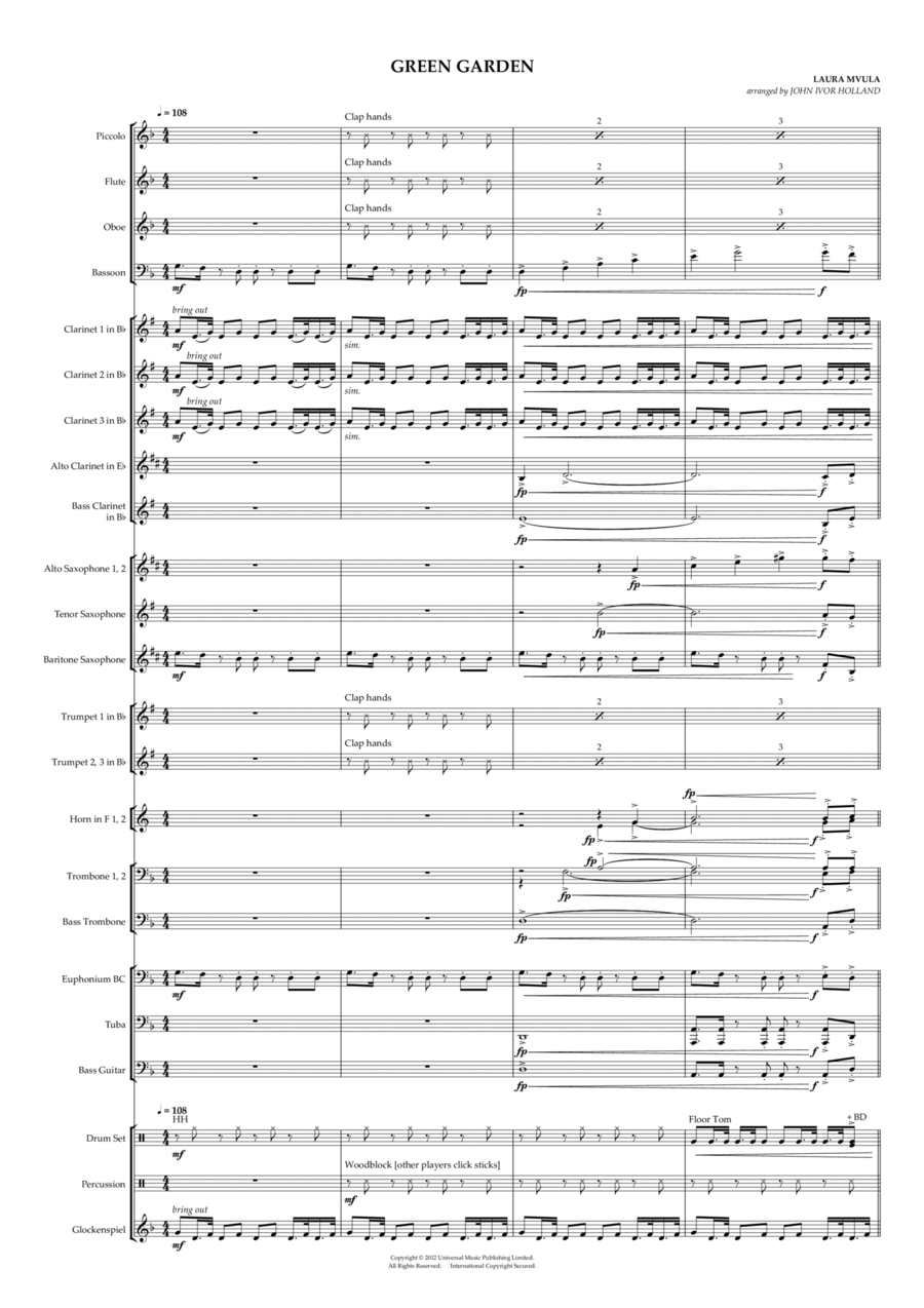 Green Garden Concert Band scores gallery preview page 1