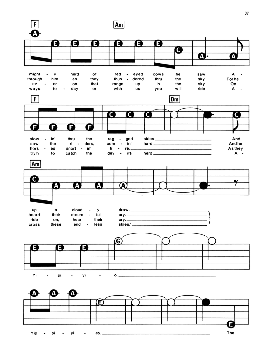 (Ghost) Riders In The Sky (A Cowboy Legend) Electronic Keyboard scores gallery preview page 2