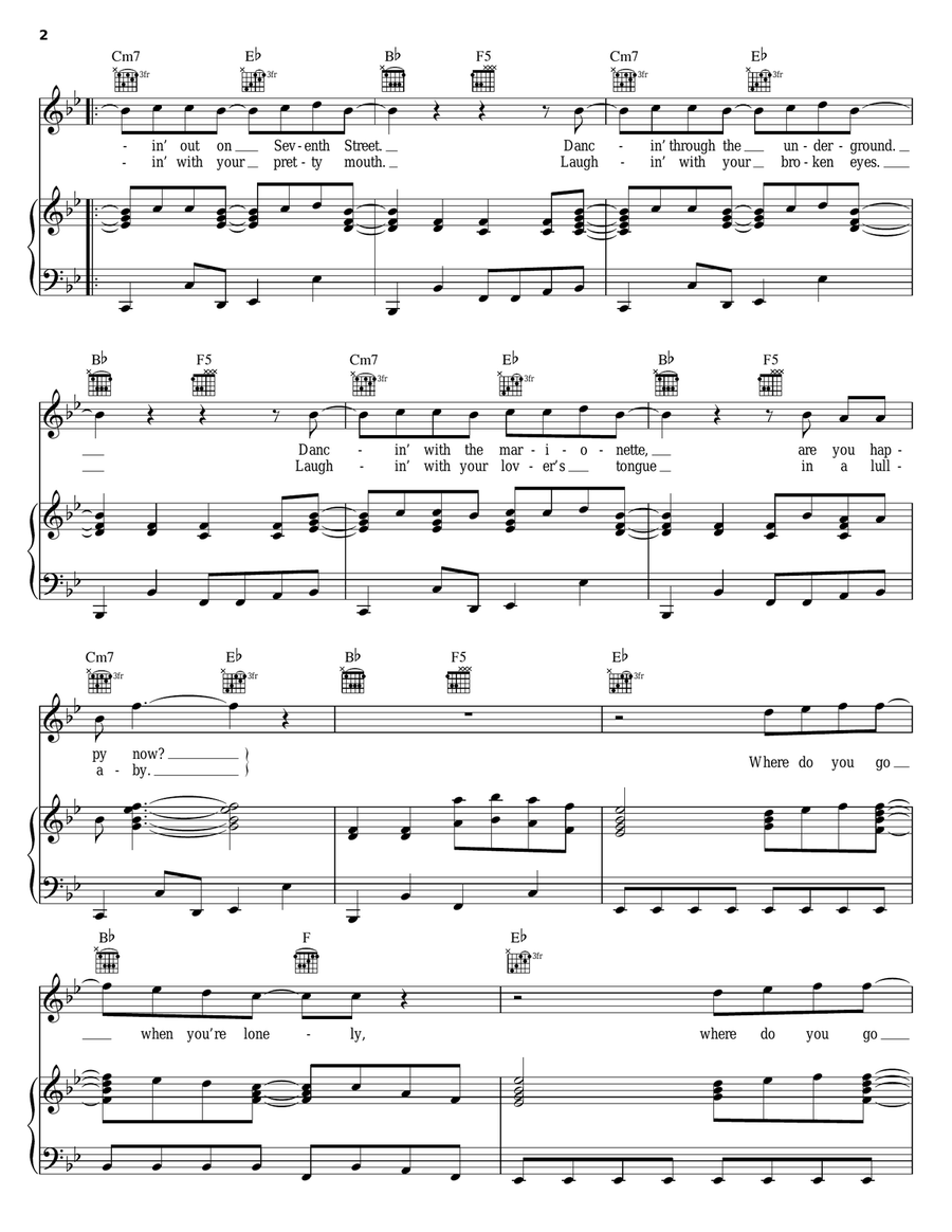 When The Stars Go Blue Piano, Vocal, Guitar scores gallery preview page 2