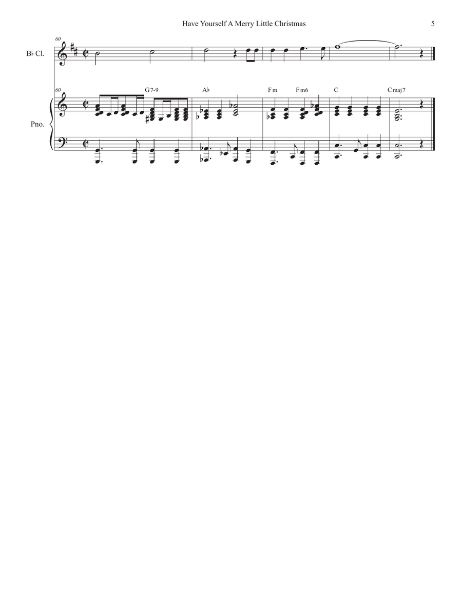 Have Yourself A Merry Little Christmas Clarinet Solo scores gallery preview page 5