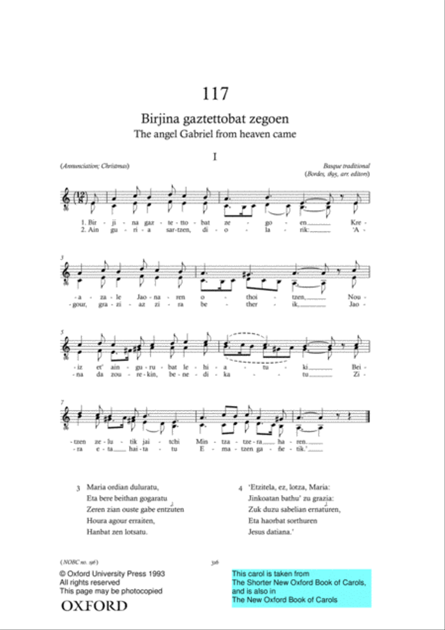 The Shorter New Oxford Book of Carols 4-Part scores gallery preview page 22