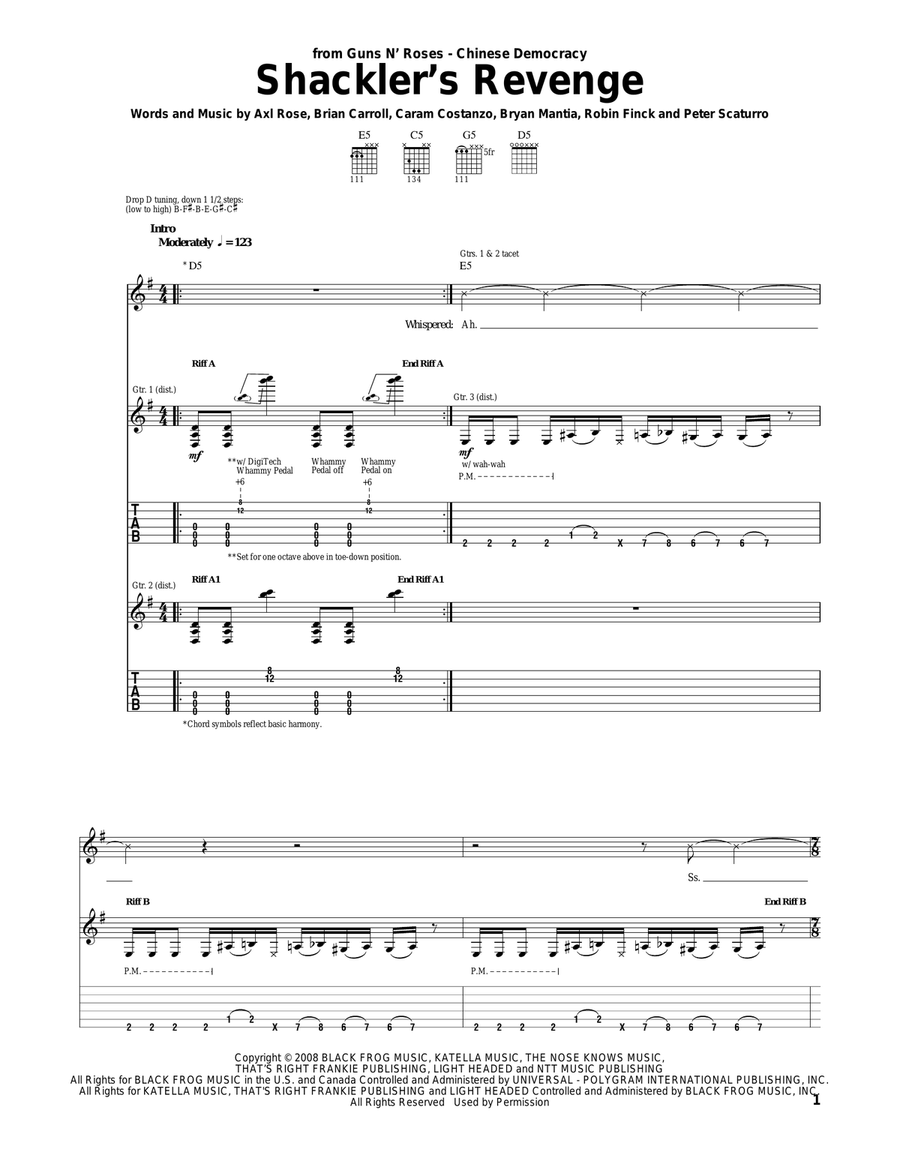 Shackler's Revenge Acoustic Guitar scores gallery preview page 1