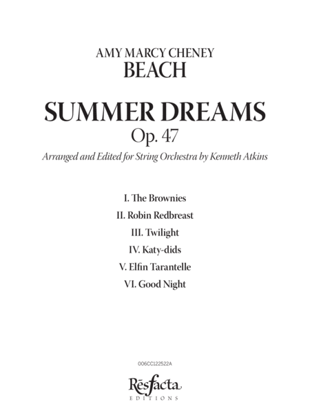 Summer Dreams, Op. 47 image number null