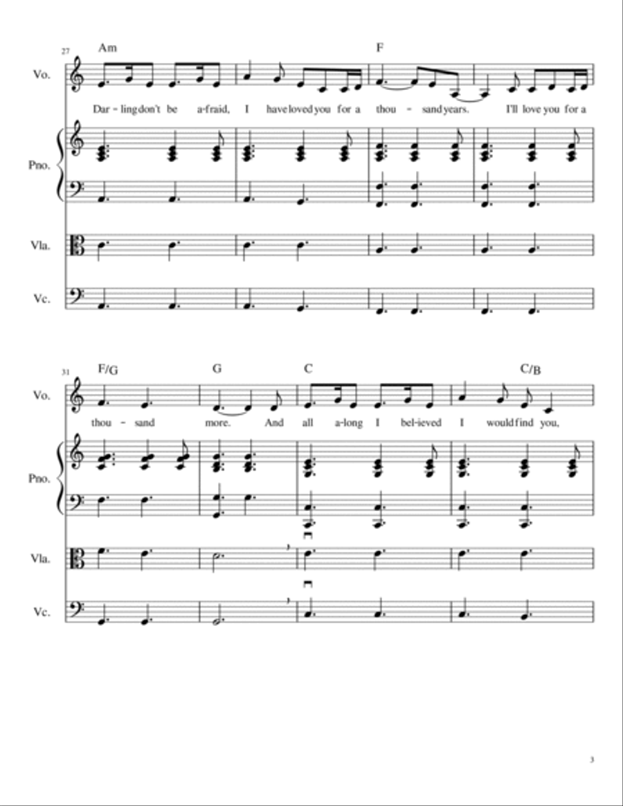A Thousand Years Piano, Vocal, Guitar scores gallery preview page 3