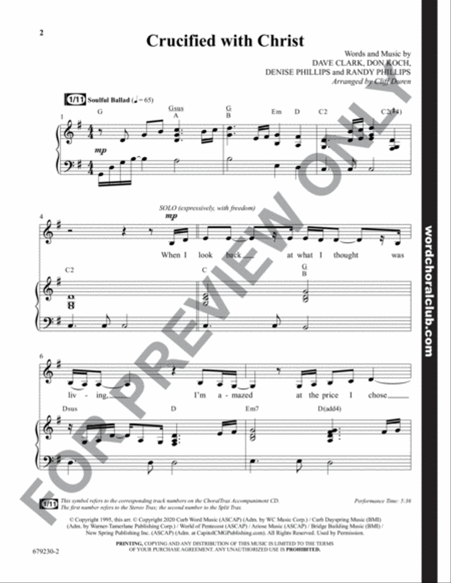 Crucified with Christ - Anthem 4-Part scores gallery preview page 2