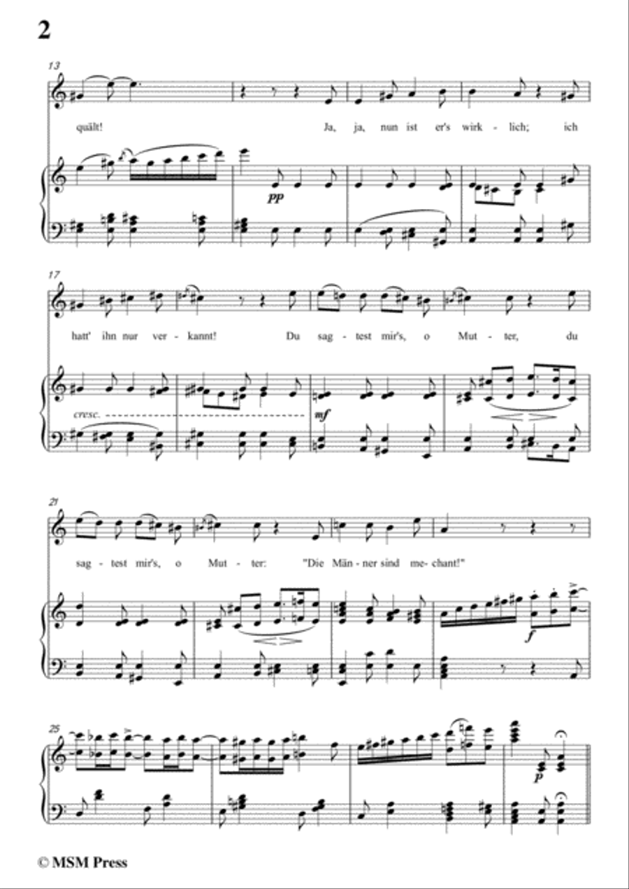 Schubert-Die Männer sind mechant!,in a minor,Op.95 No.3,for Voice and Piano Voice Solo scores gallery preview page 4