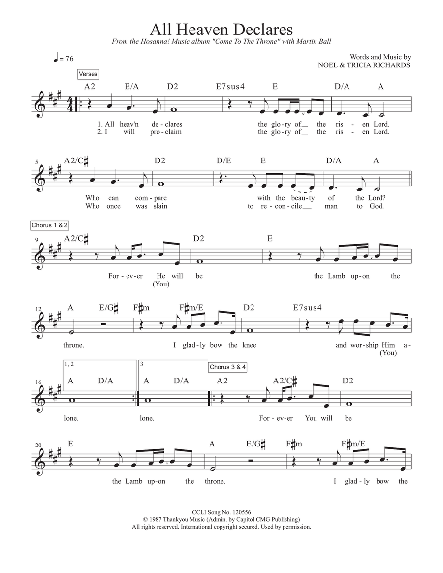 All Heav'n Declares All Heav'n Declares Piano scores gallery preview page 1