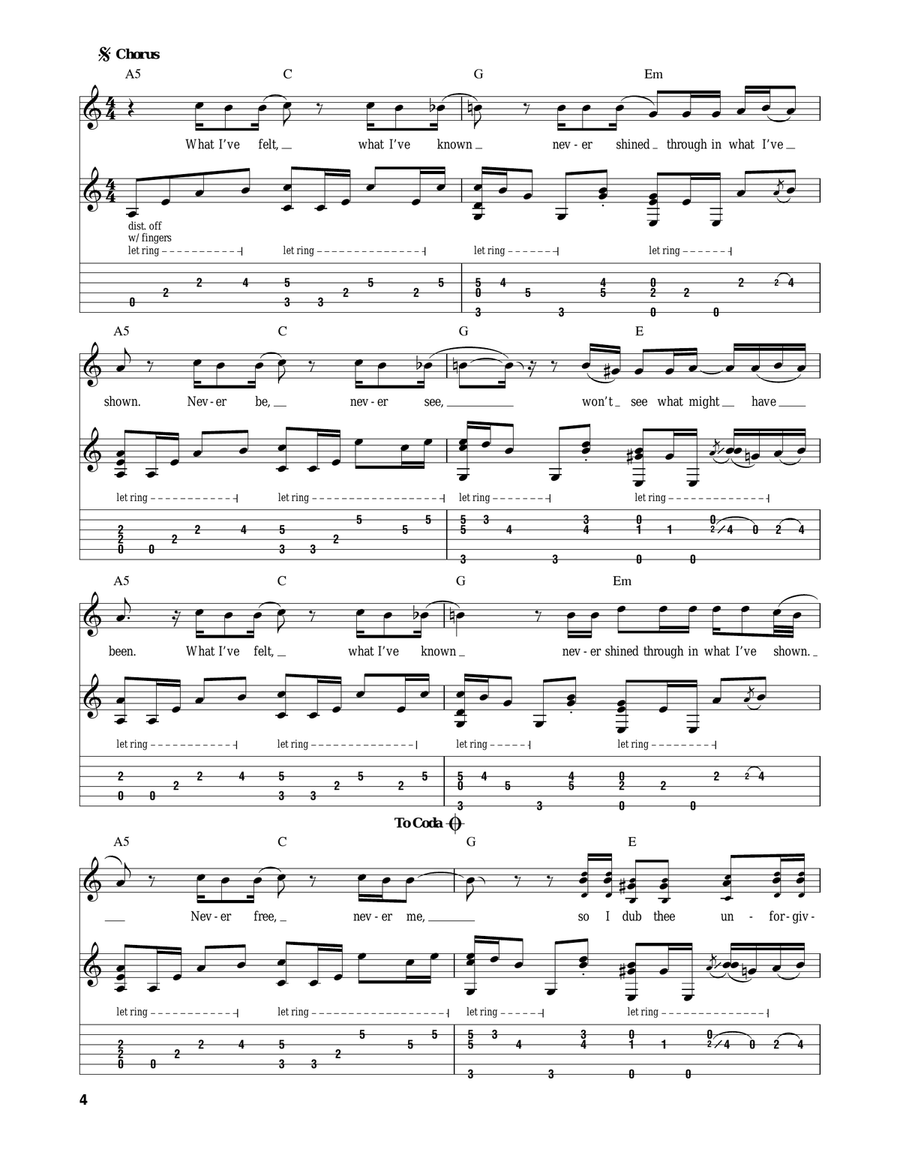 The Unforgiven Acoustic Guitar scores gallery preview page 4