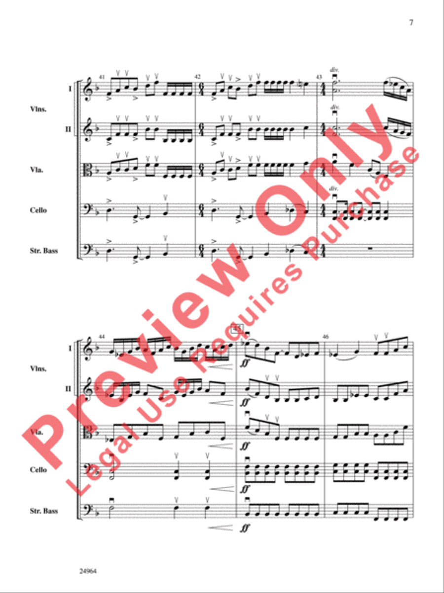Ode to the Plains and Wild Horses Running (from American Serenade) String Orchestra scores gallery preview page 8