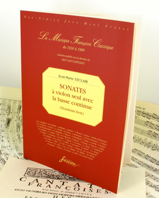 Book cover for Third book of sonatas for violin with continuo bass