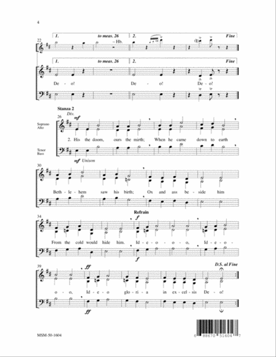 On This Day Earth Shall Ring (Carol Processional) 4-Part scores gallery preview page 3