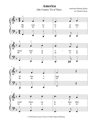 America (My Country 'Tis of Thee) (standard notation)