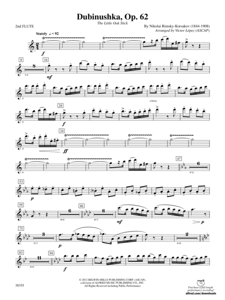 Dubinushka, Op. 62: 2nd Flute