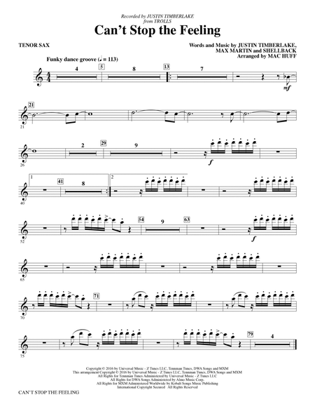Can't Stop the Feeling (from Trolls) (arr. Mac Huff) - Tenor Saxophone