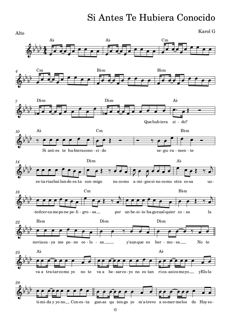Si Antes Te Hubiera Conocido A Cappella scores gallery preview page 1