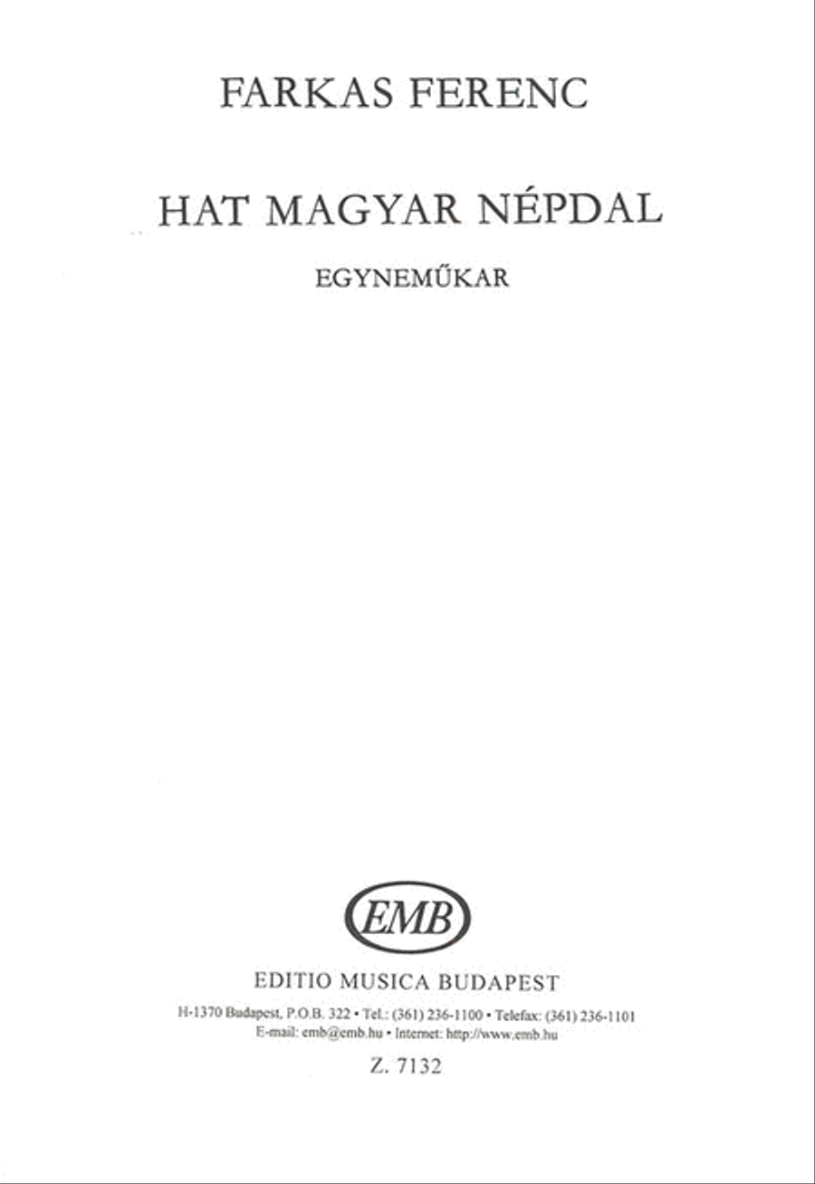 Hat magyar népdal Choir scores gallery preview page 1
