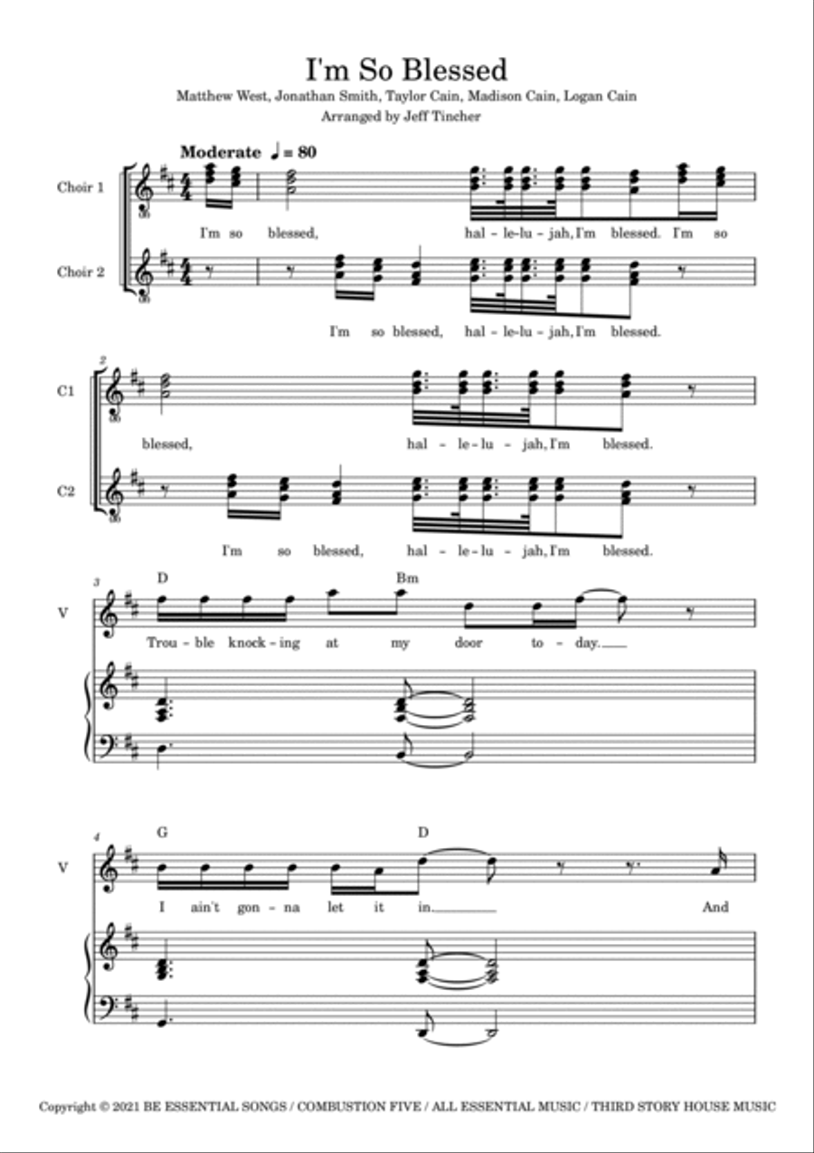 I'm So Blessed I'm So Blessed Piano, Vocal, Guitar scores gallery preview page 2