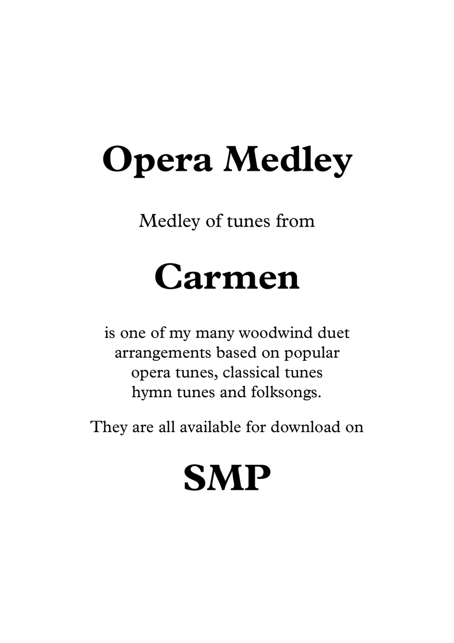 Carmen, Opera Medley, Duet for Clarinets