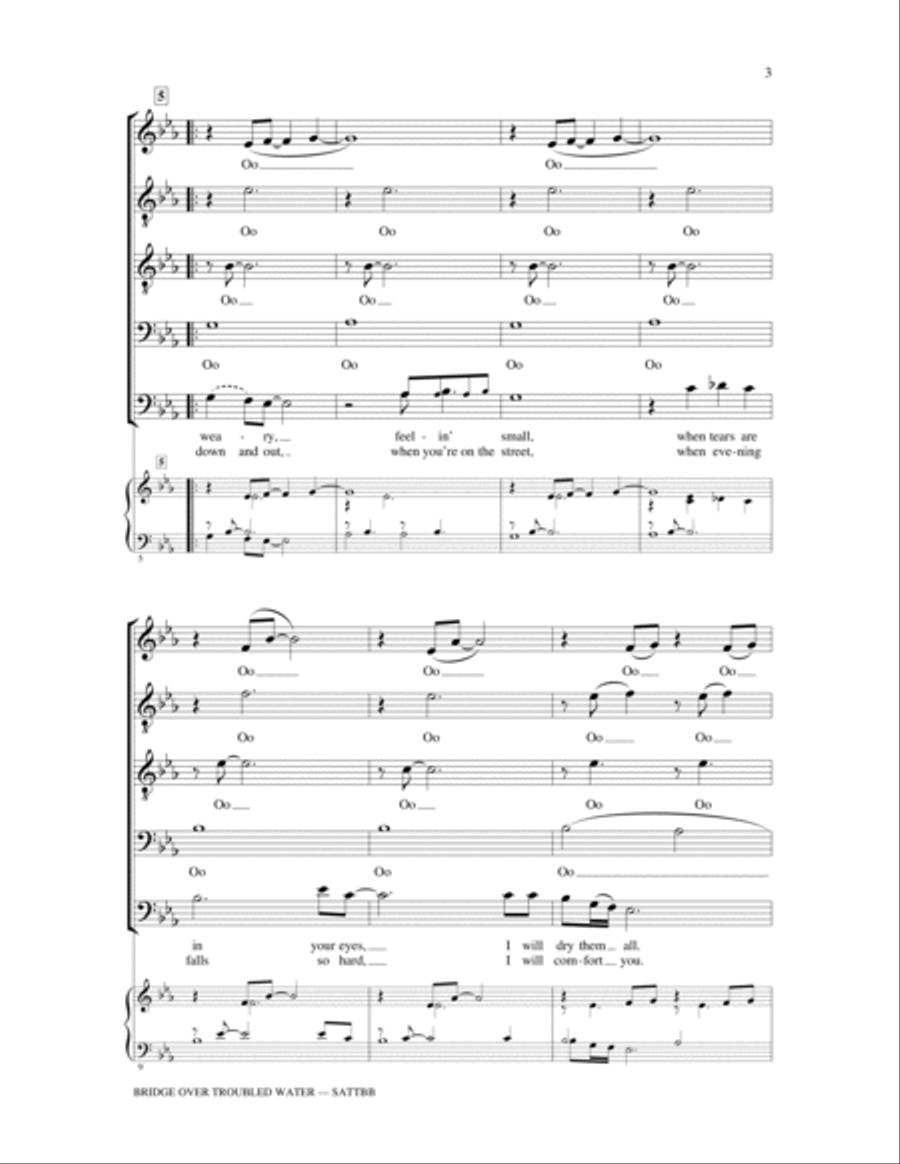 Bridge Over Troubled Water 4-Part scores gallery preview page 2