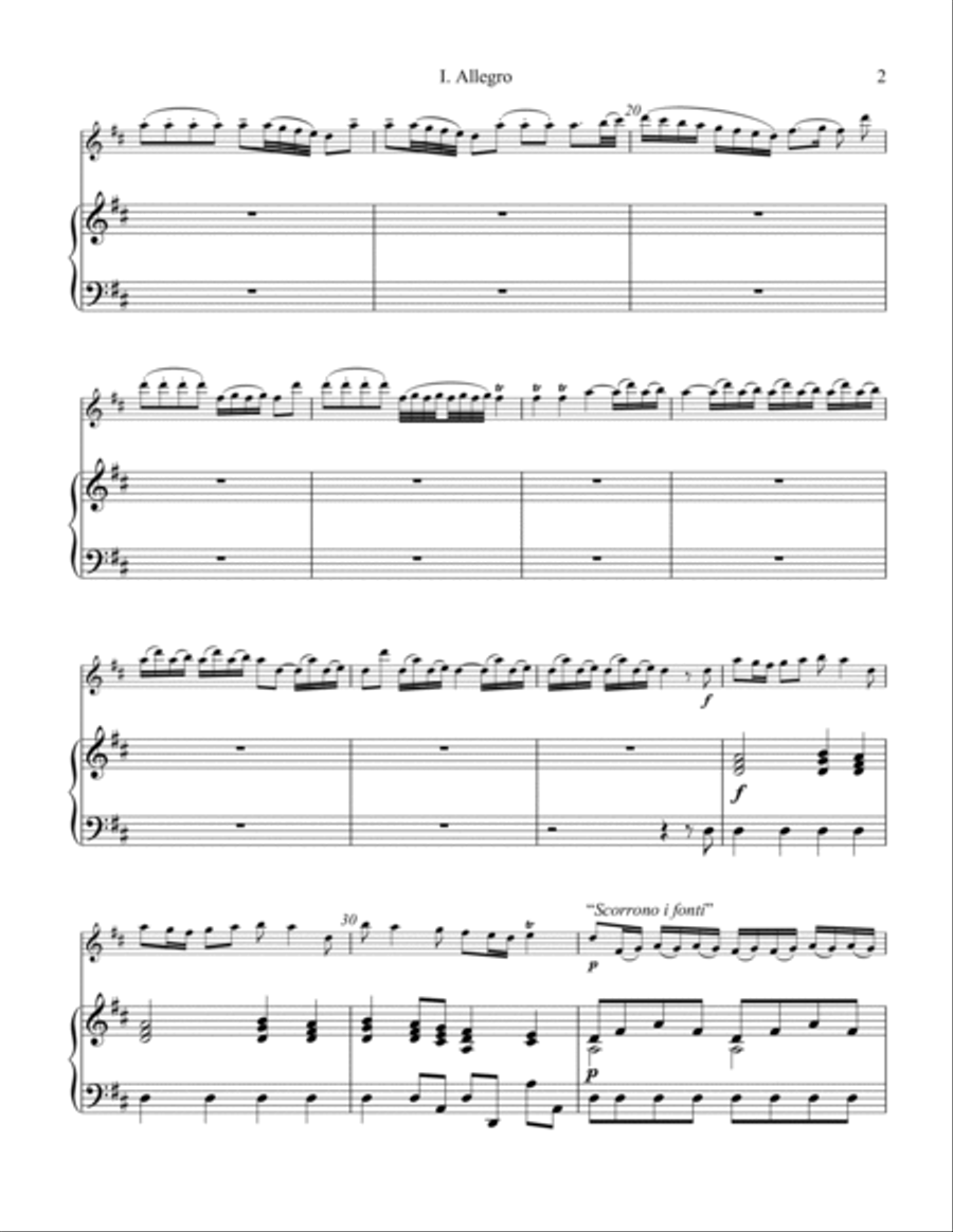 La primavera (Spring) RV. 269, complete for flute and piano Flute Solo scores gallery preview page 3