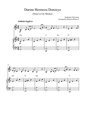 Durme Hermoza Donzeya (Sleep Lovely Maiden) (for violin solo and piano accompaniment)