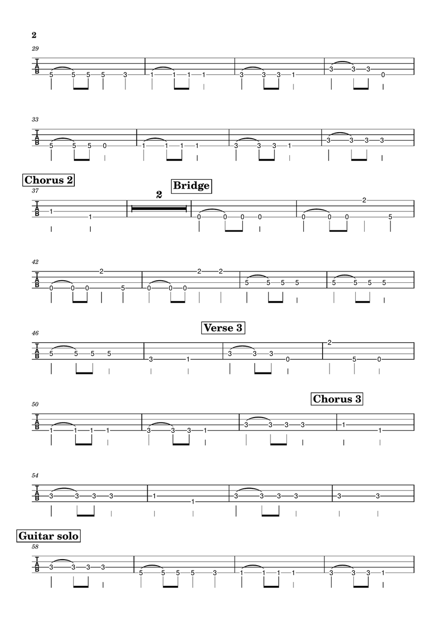 Love Hurts Guitar Tablature scores gallery preview page 2