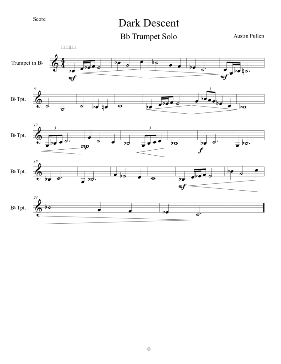 Dark Descent Trumpet Solo scores gallery preview page 1