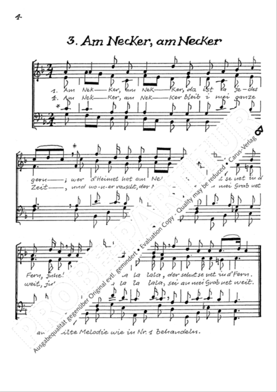 Drunten im Unterland. Sechs schwabische Volkslieder Choir scores gallery preview page 7