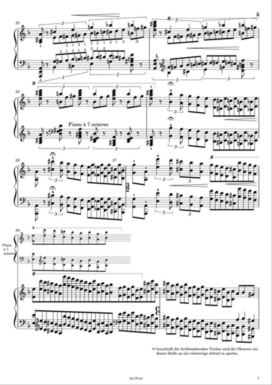 Liszt- Mazeppa S. 139 Transcendental Étude No.4 - Original With Fingered For Piano Solo Piano Solo scores gallery preview page 5