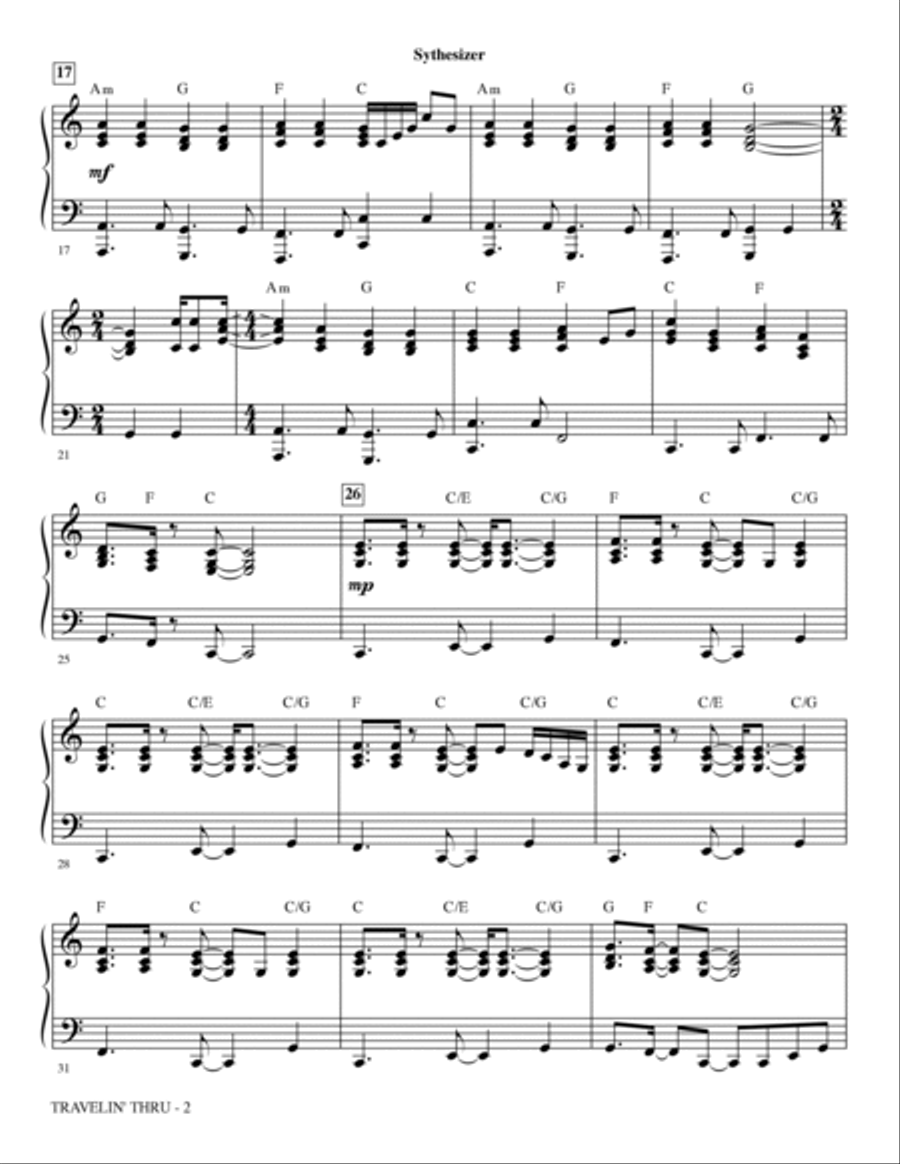 Travelin' Thru - Synthesizer Choir scores gallery preview page 2