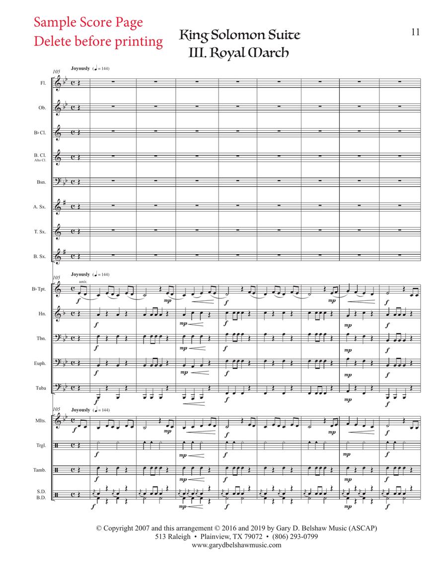 King Solomon Suite Concert Band scores gallery preview page 4
