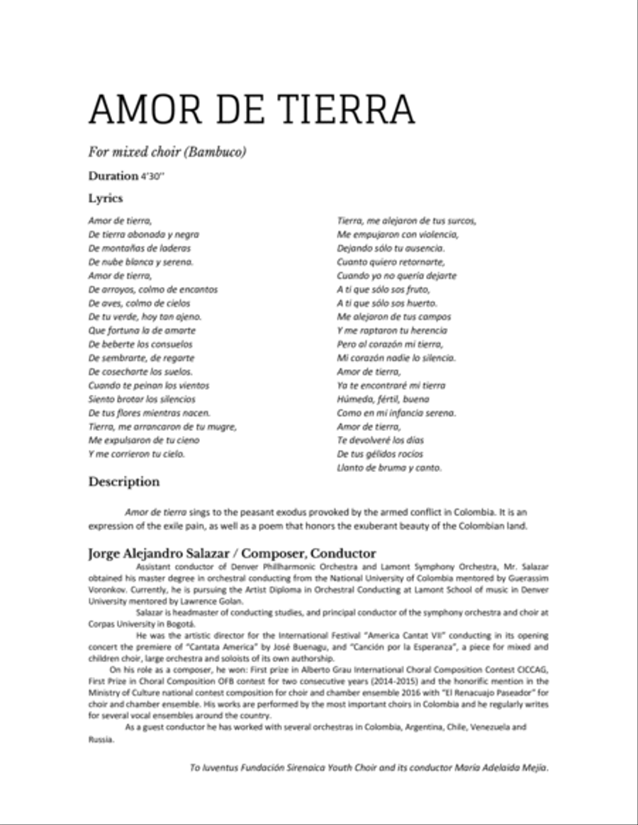 Amor de Tierra 4-Part scores gallery preview page 2