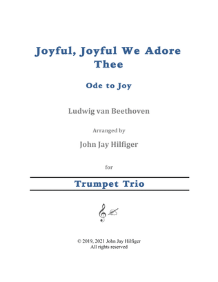 Book cover for Joyful, Joyful We Adore Thee for Trumpet Trio