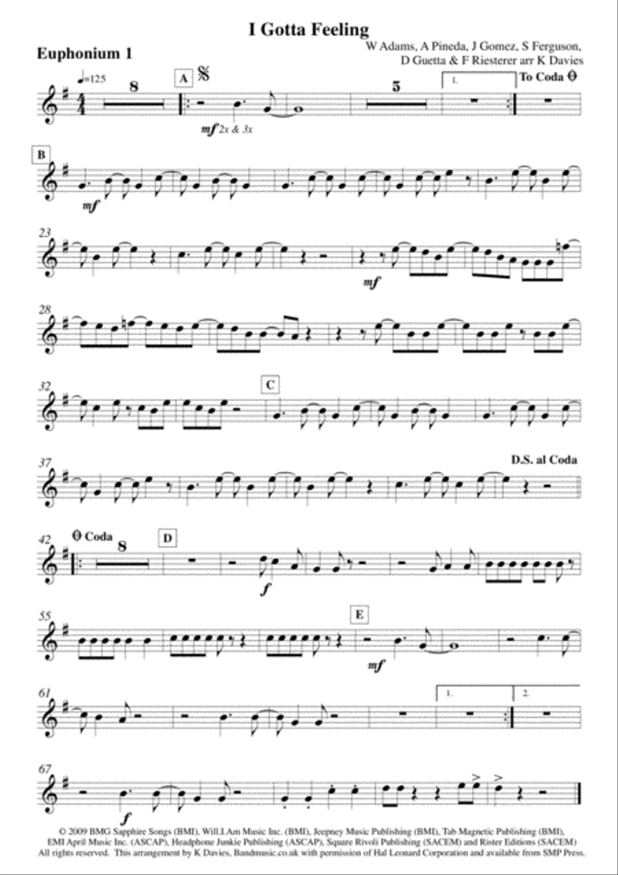 I Gotta Feeling Small Ensemble scores gallery preview page 4