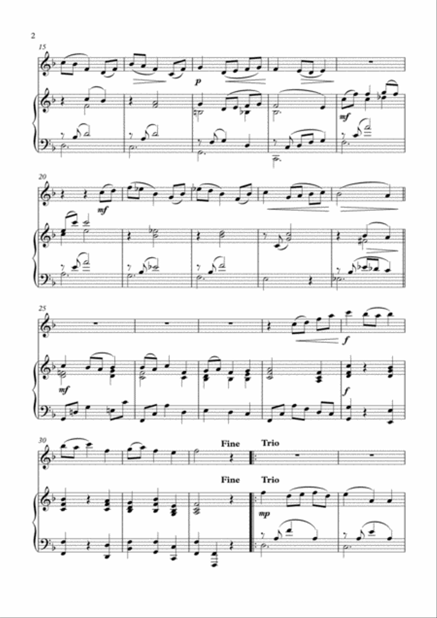 Minuet in F major for Violin and Piano Violin Solo scores gallery preview page 3