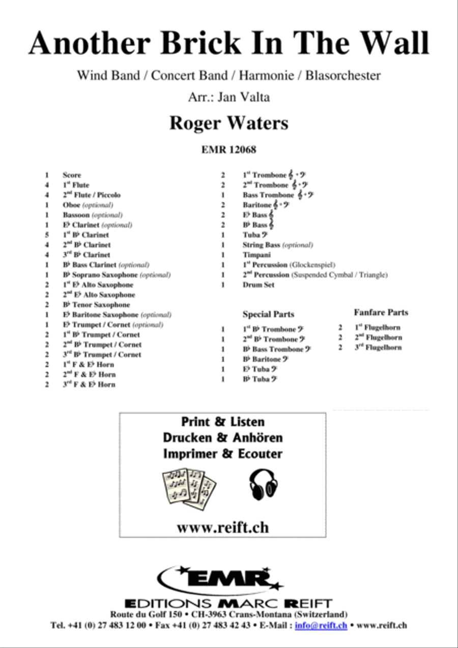 Another Brick In The Wall Concert Band scores gallery preview page 2