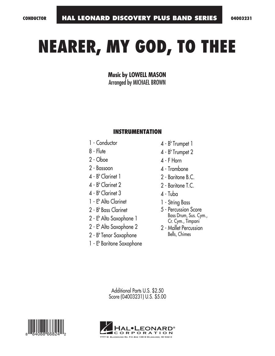 Nearer, My God, To Thee - Full Score Concert Band scores gallery preview page 1