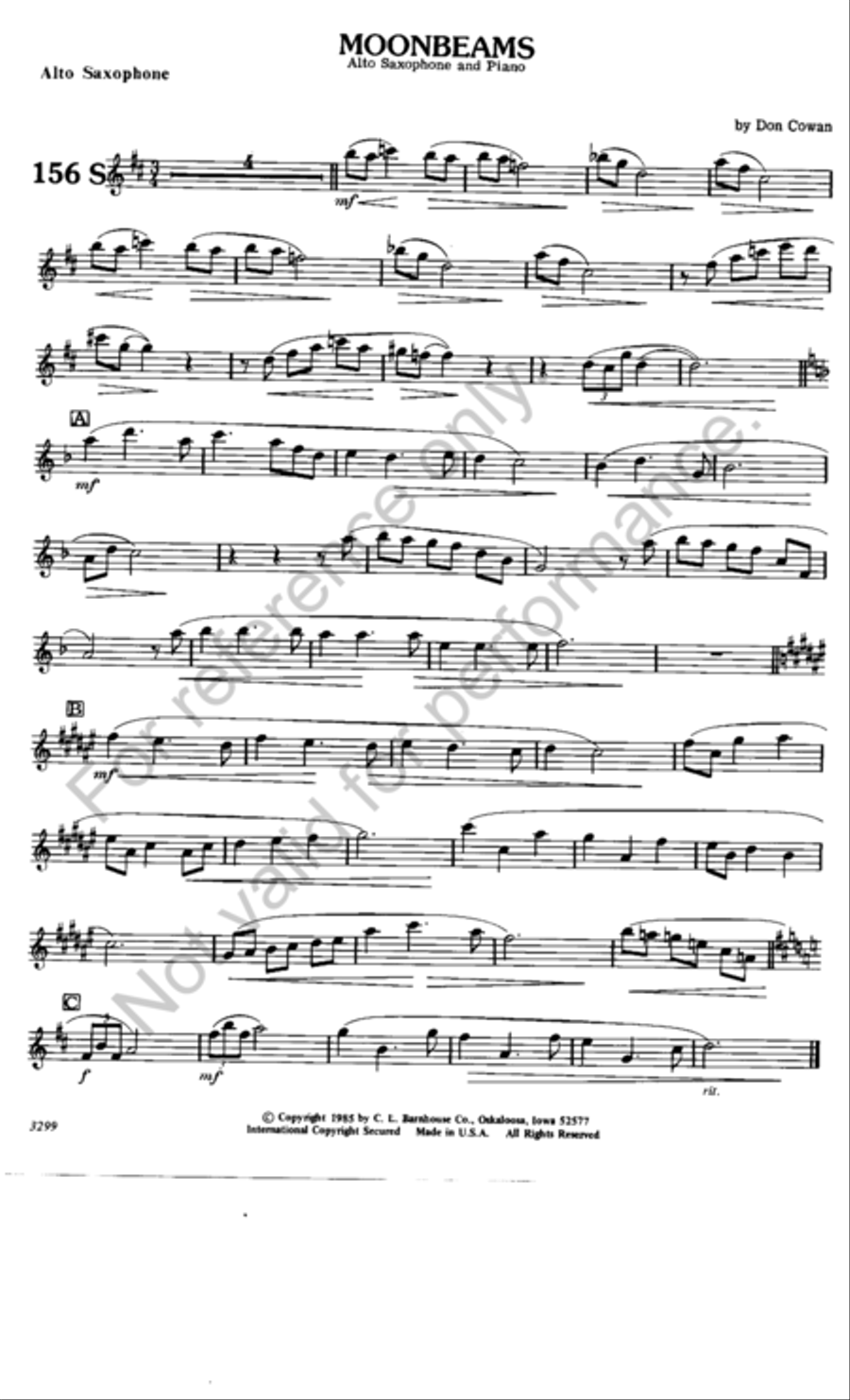 Moonbeams Alto Saxophone scores gallery preview page 2