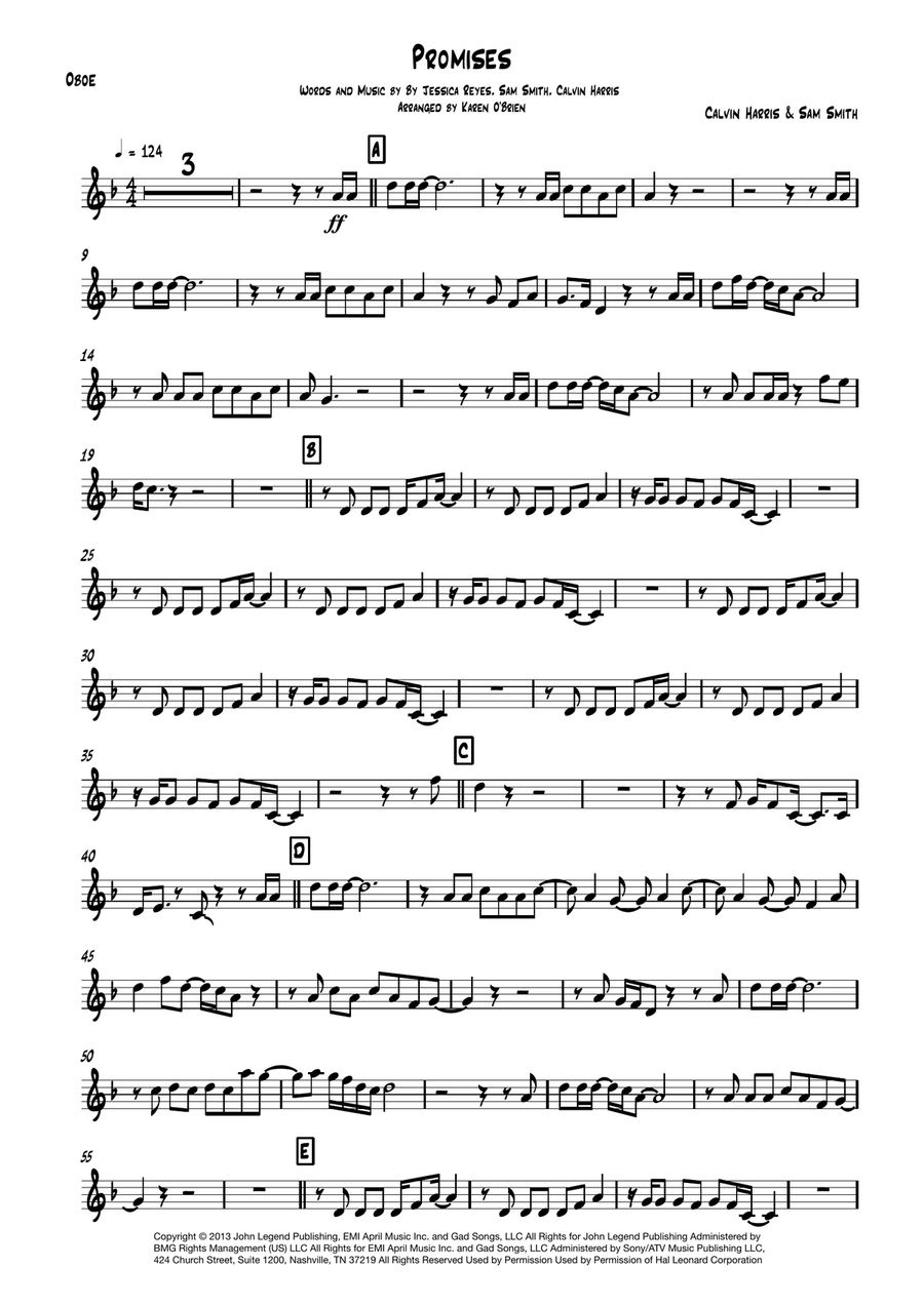 Promises Promises Oboe Solo scores gallery preview page 1