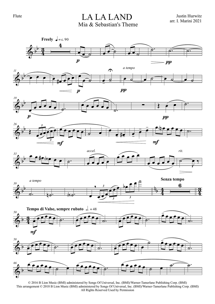 Mia & Sebastian's Theme Flute scores gallery preview page 5