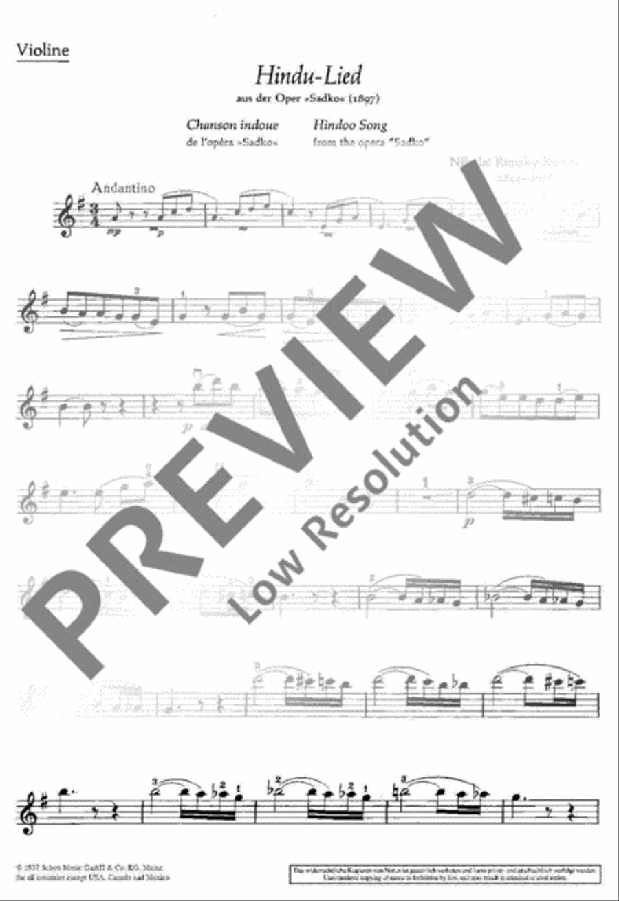 Hindu-Lied Violin Solo scores gallery preview page 3
