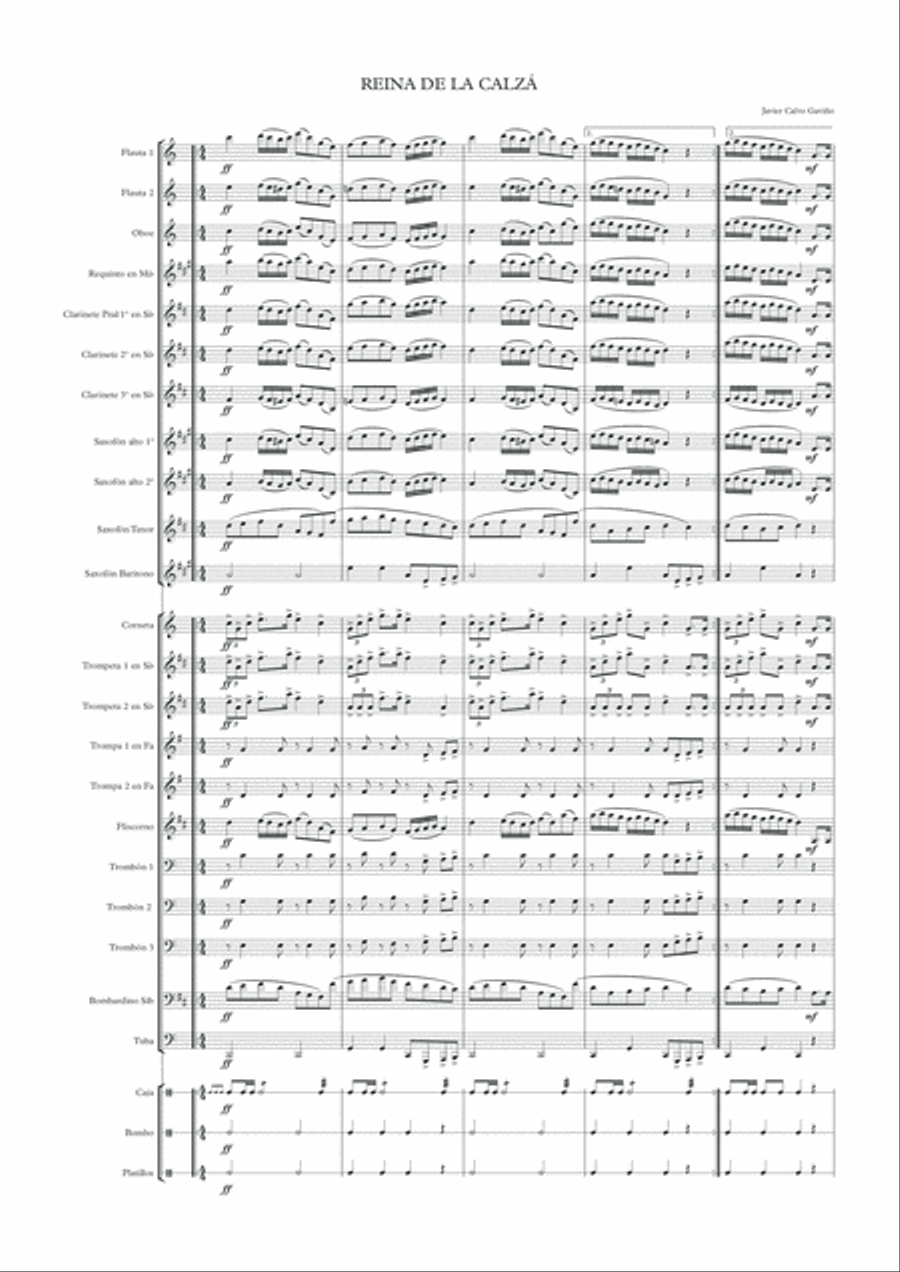 Reina de la Calzá Concert Band scores gallery preview page 2