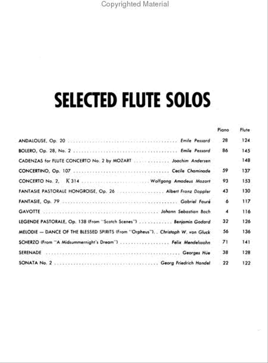 Selected Flute Solos