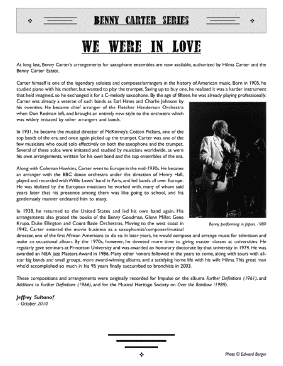 We Were In Love Saxophone Ensemble scores gallery preview page 3