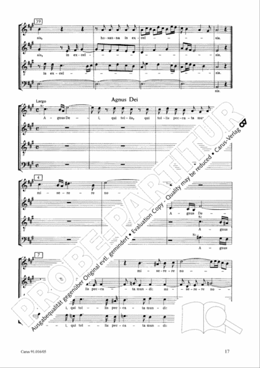Missa in A Major 4-Part scores gallery preview page 17
