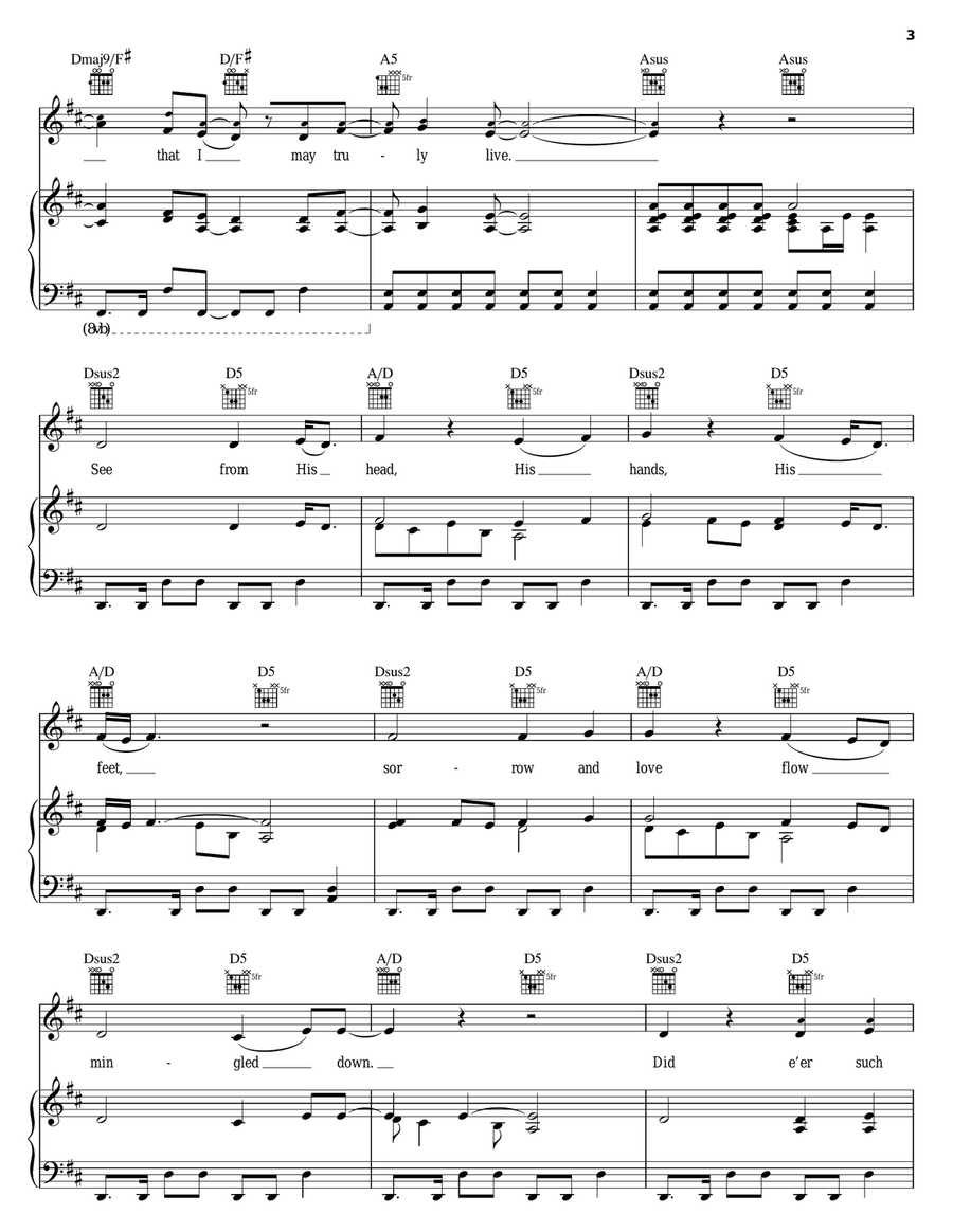 The Wonderful Cross The Wonderful Cross Piano, Vocal, Guitar scores gallery preview page 3
