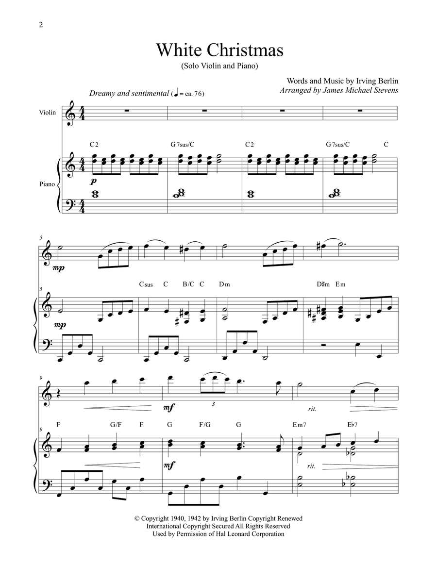 White christmas sheet music deals