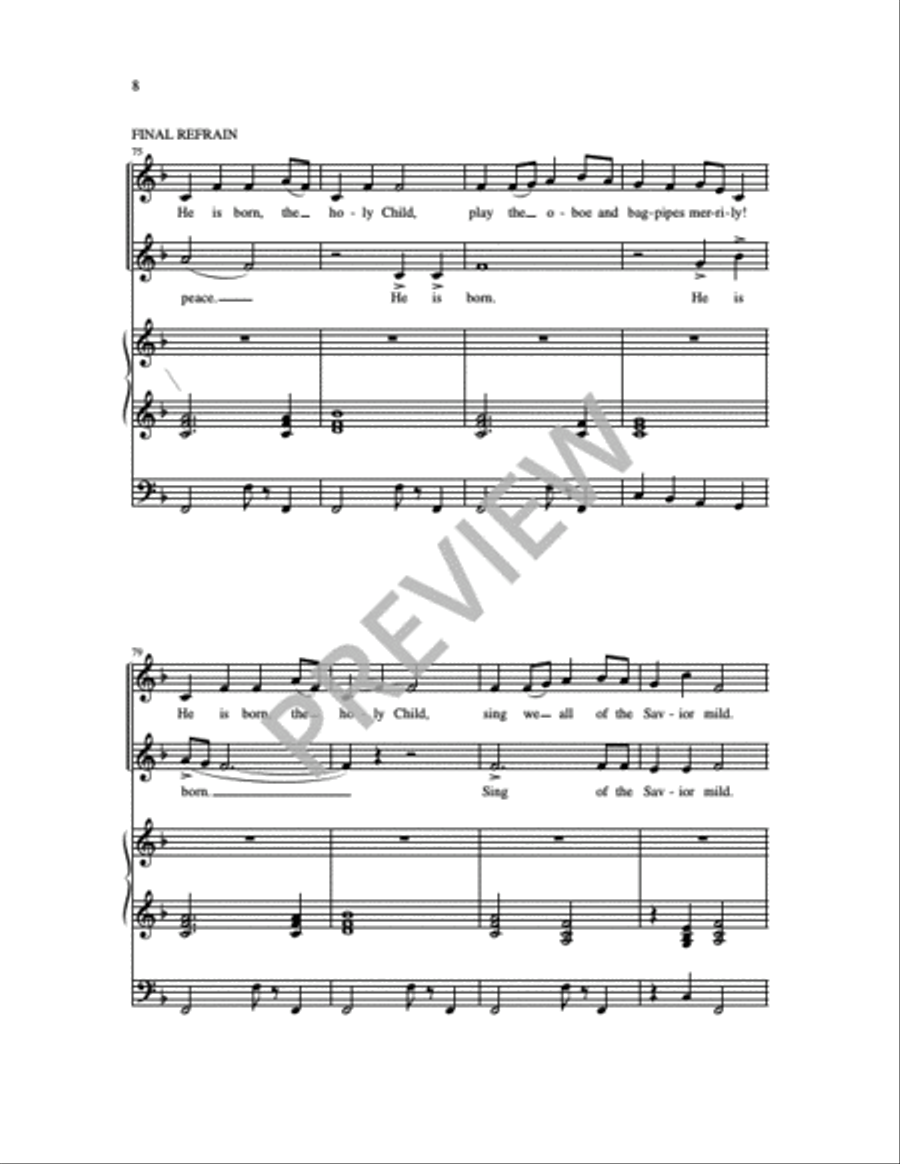 He is Born 2-Part scores gallery preview page 6