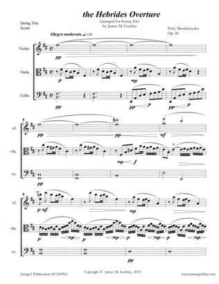 Mendelssohn: the Hebrides Overture for String Trio