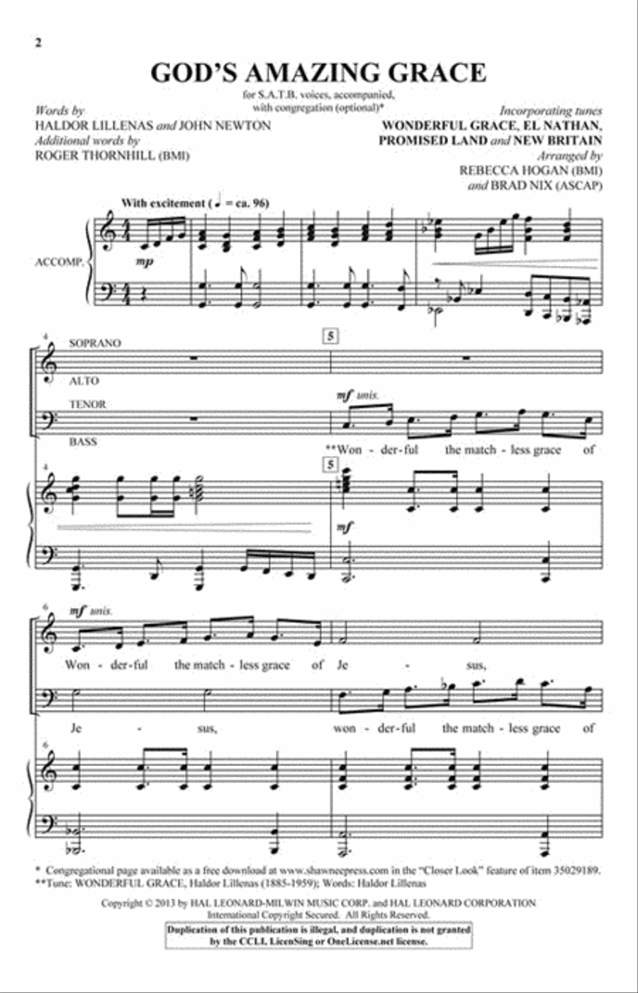 God's Amazing Grace 4-Part scores gallery preview page 2